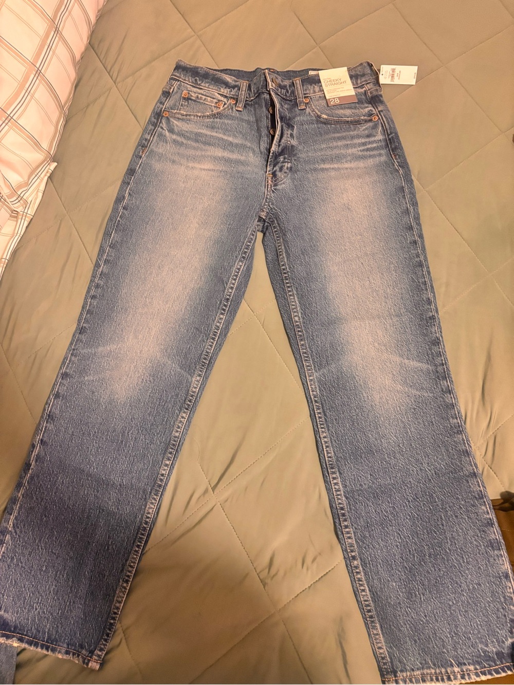 GAP Straight-Leg Jeans in Light Blue Wash